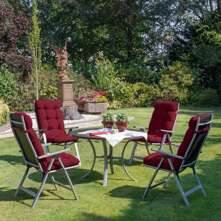 Hochlehner Auflage Gartenstuhl 100% Polyester UV5 rot 8cm - Bild 2