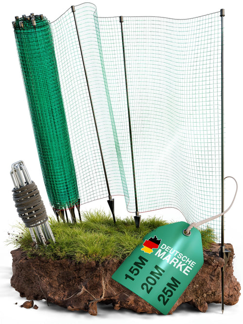 Mobiler Hundezaun 20 m x 90 cm Komplett-Set Steckzaun