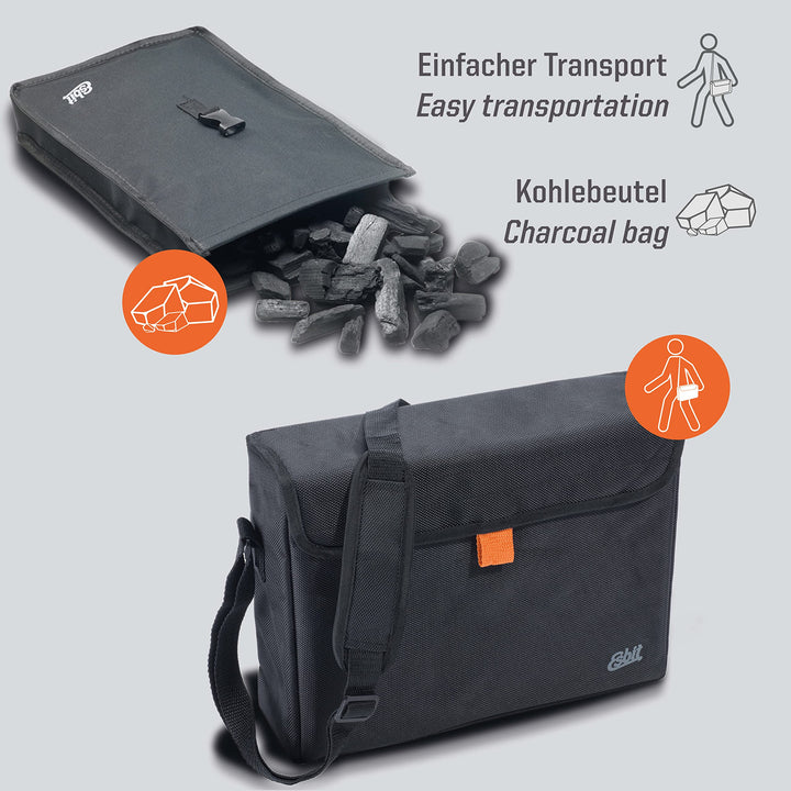 Klappgrill Edelstahl mit Transporttasche für Camping &amp; Picknick - Bild 3