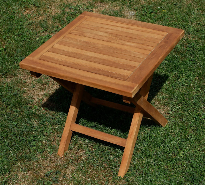 Klapptisch Teak Holz 45x45 cm Garten Beistelltisch klappbar - Bild 2