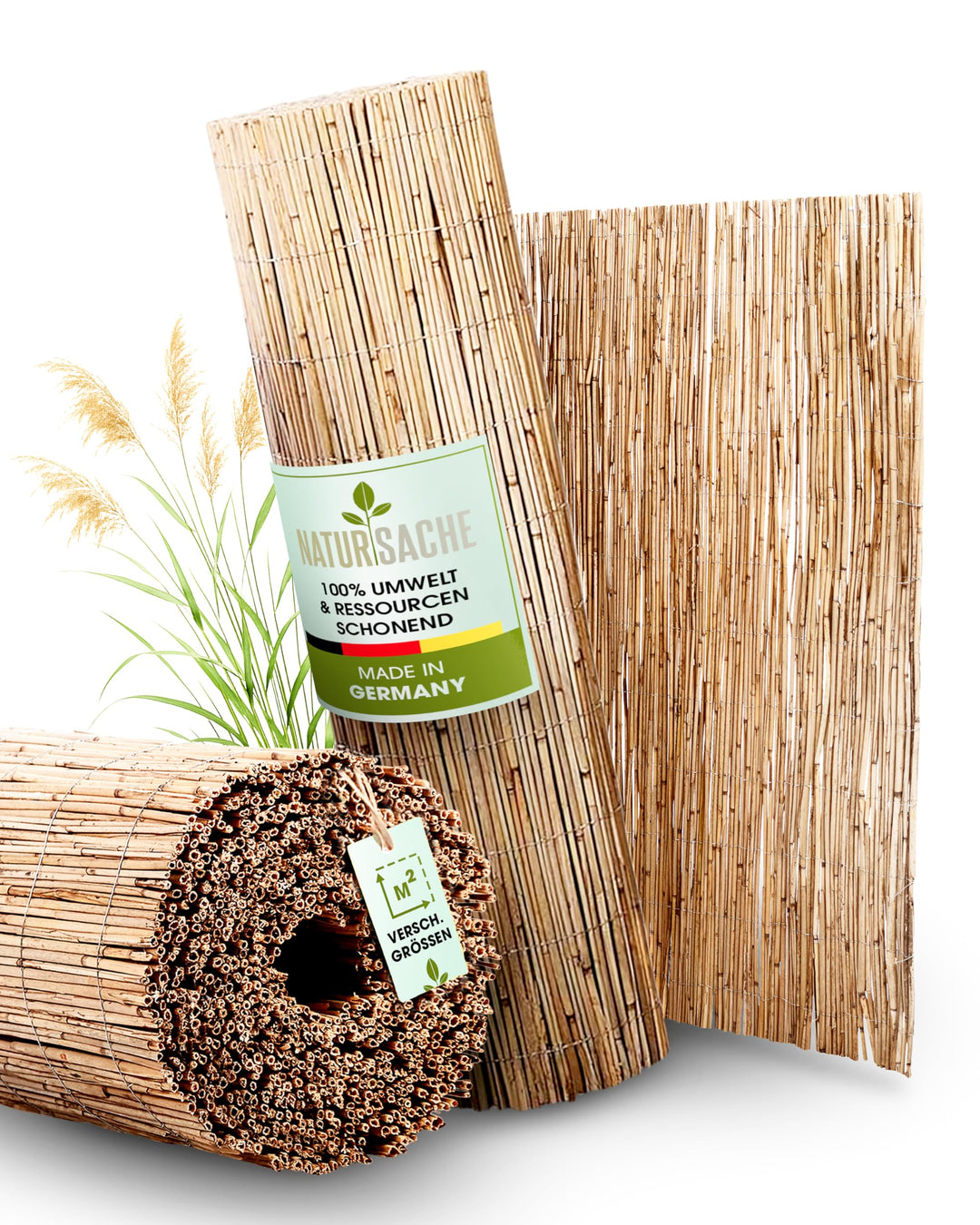 Schilfrohrmatte Sichtschutz Natur 1x6m für Balkon und Garten