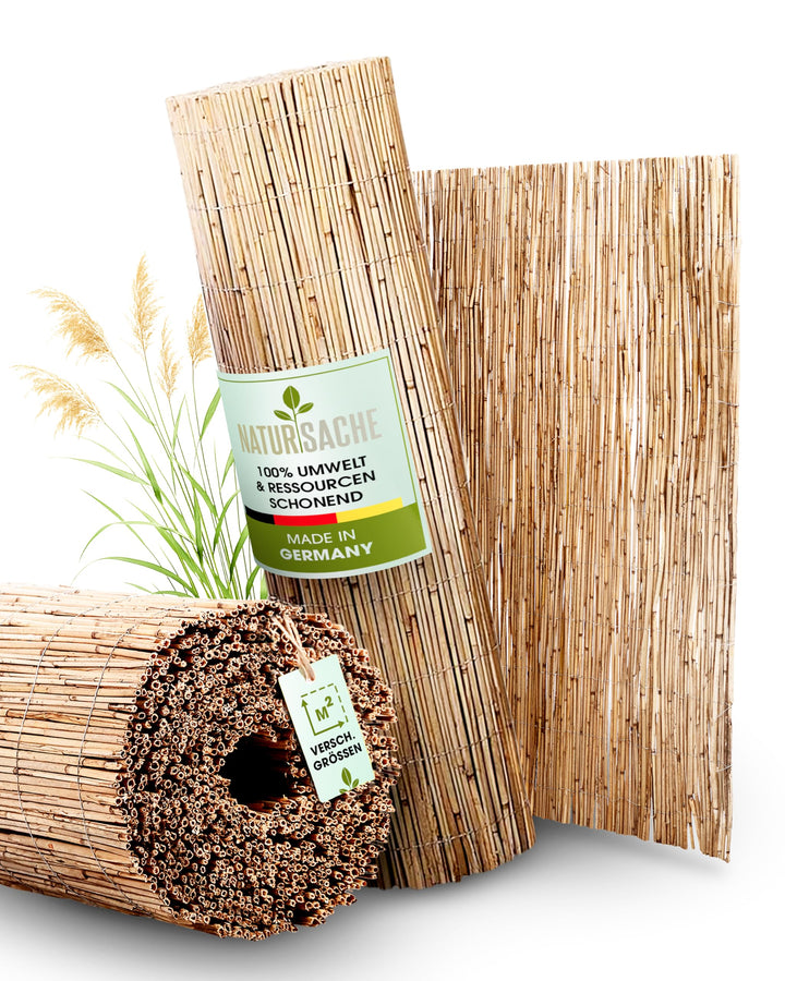 Schilfrohrmatte Sichtschutz Natur 1x6m für Balkon und Garten