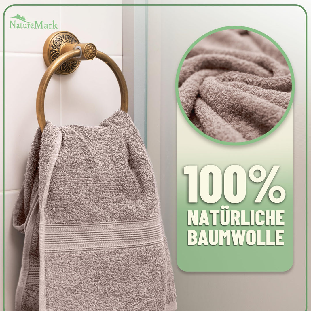 Handtuch-Set 10-teilig 100% Baumwolle Sand/Beige Badezimmer - Bild 3