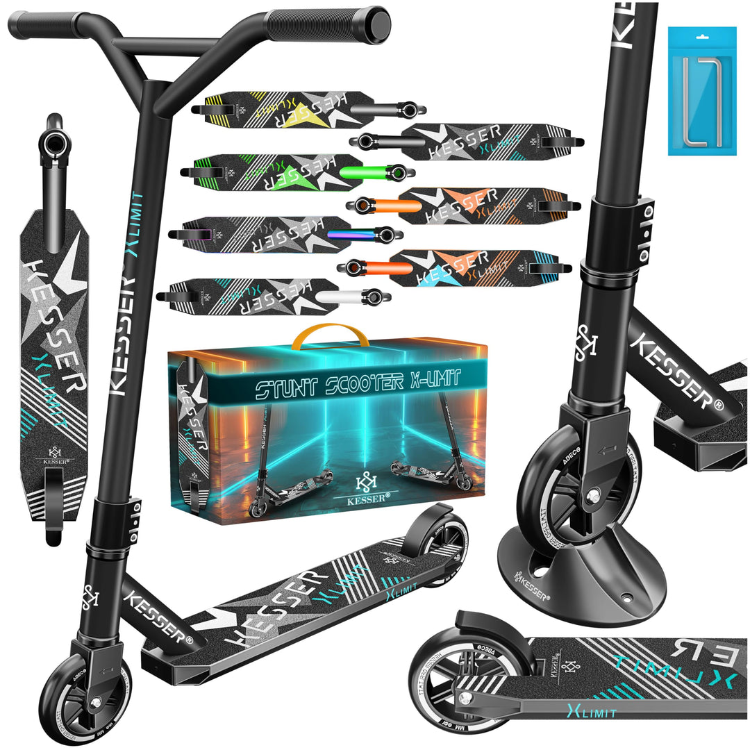 Stunt Scooter 360° Lenkung Aluminium ABEC-9 100mm PU-Räder Kinder Erwachsene