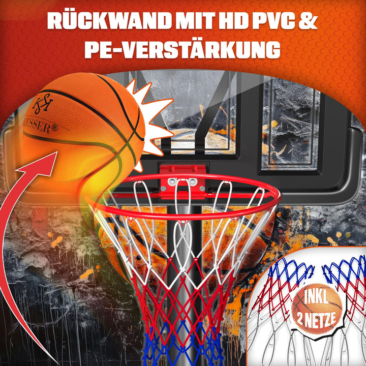 Basketballkorb mit Ständer höhenverstellbar 230–305 cm mit Rollen - Bild 5