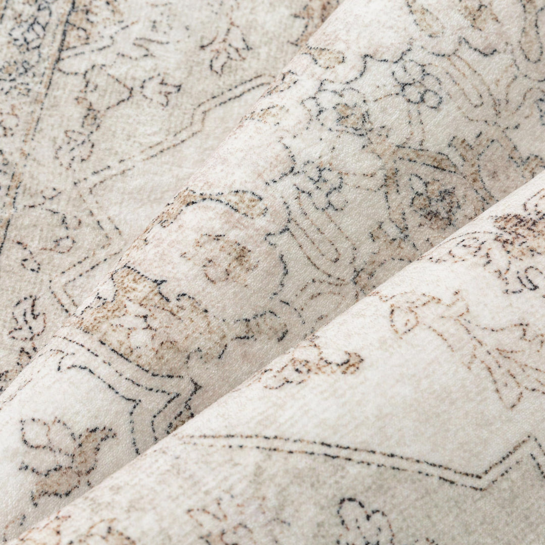 Teppich Vintage Beige 200x300 cm waschbar Wohnzimmer Polyester - Bild 7