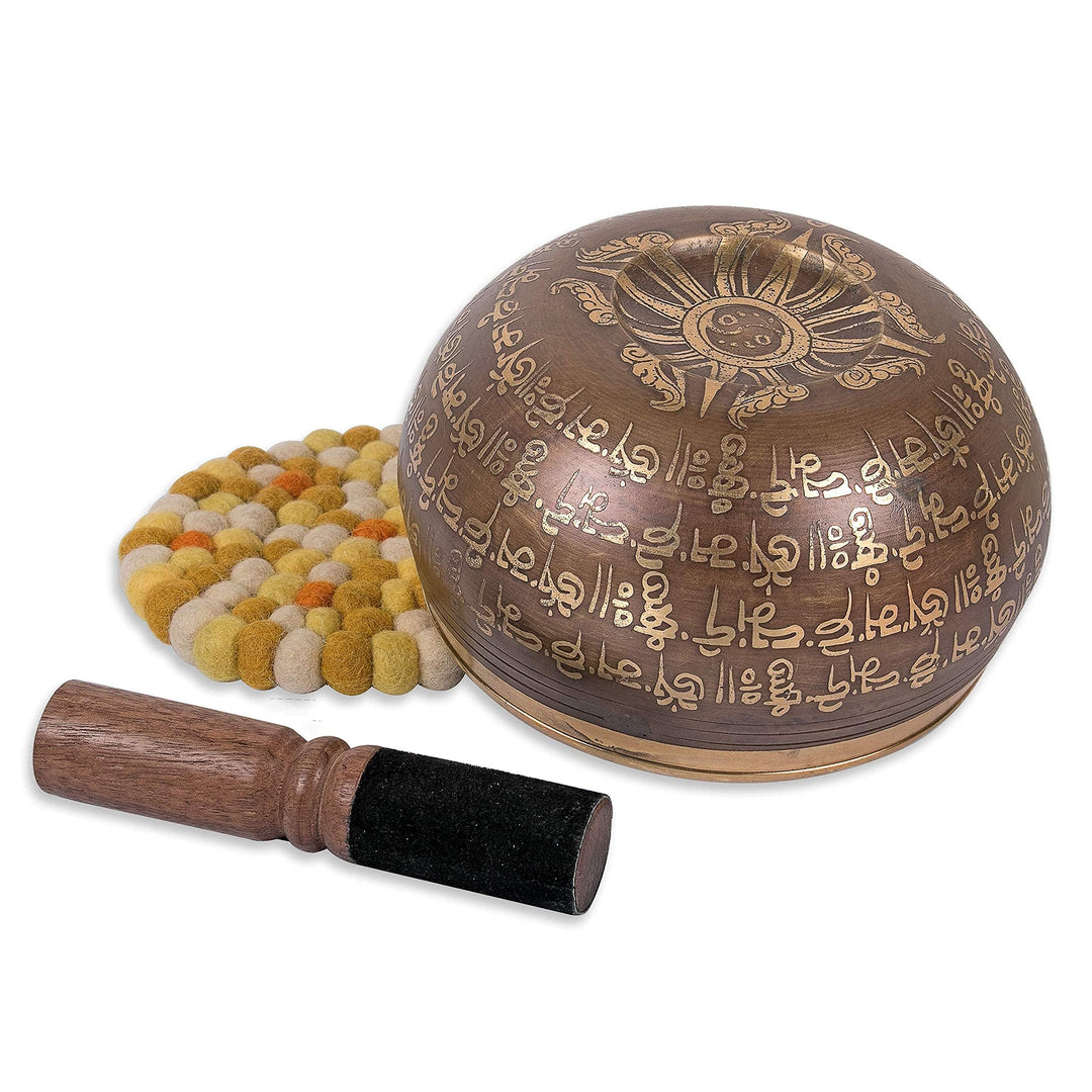 Klangschalen Set tibetisch 15 cm 800 g tiefer Ton mit Geschenkbox - Bild 6