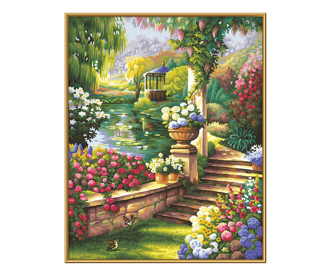 Malen nach Zahlen Gartenparadies Acryl auf Leinwand 40x50 cm - Bild 3