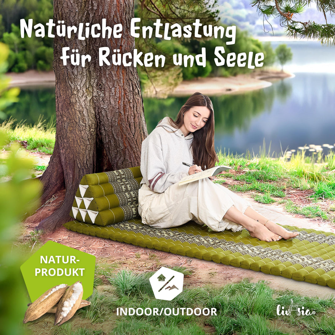 Dreieckskissen Kapok 30x50x30cm Rückenstützkissen Garten Meditation - Bild 2