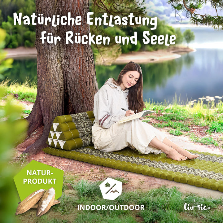 Dreieckskissen Kapok 30x50x30cm Rückenstützkissen Garten Meditation - Bild 2
