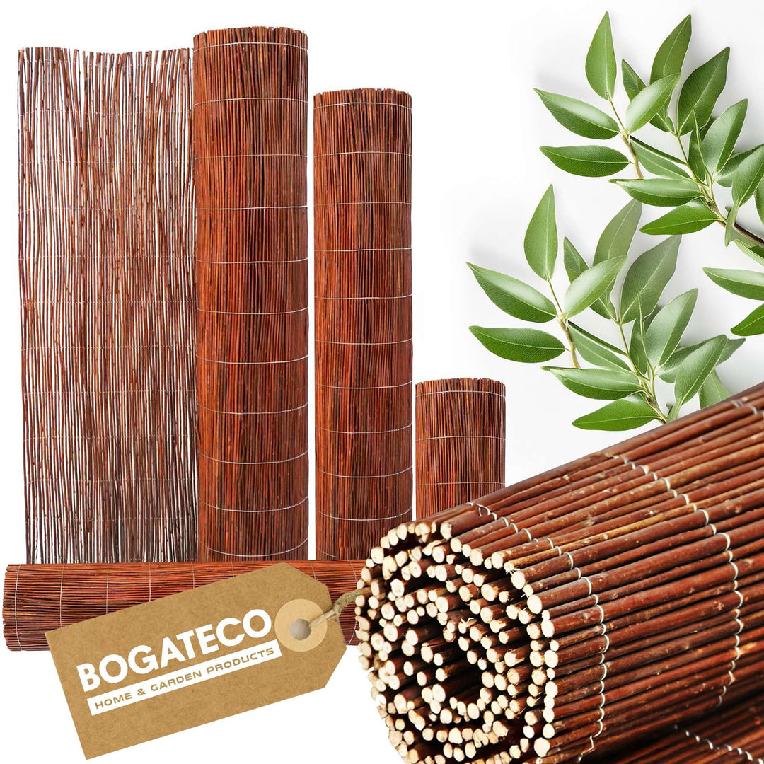 Weidenmatte Sichtschutz Zaun Holz 120 cm hoch 500 cm lang Garten