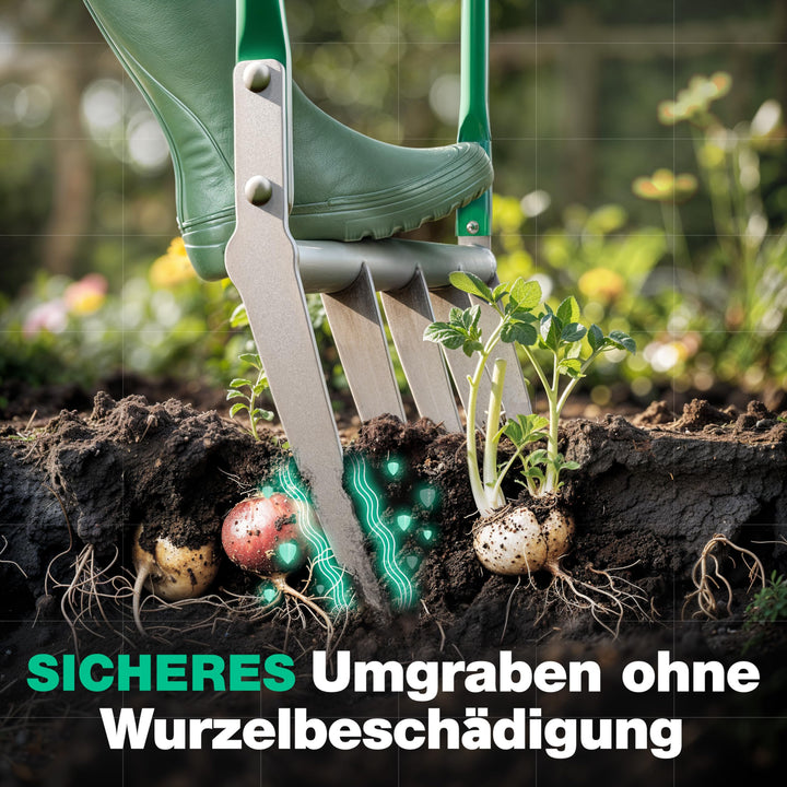 Doppelgrabegabel 5 Zinken Werkzeugstahl für Bodenlockerung - Bild 6