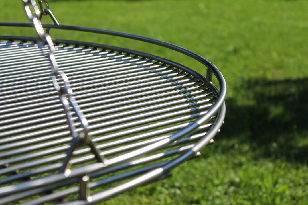 Grillrost rund Edelstahl Ø 80 cm mit Reling und Kettensatz für Schwenkgrill - Bild 5