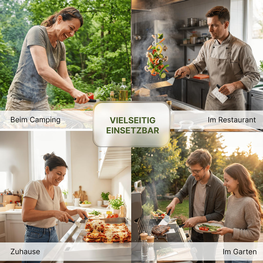 Pfannenwender-Set Edelstahl 4-teilig für Grill und Pfanne - Bild 8