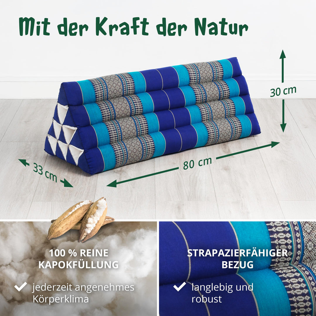 Dreieckskissen Kapok breit 80cm für Paare Outdoor Meditation - Bild 4