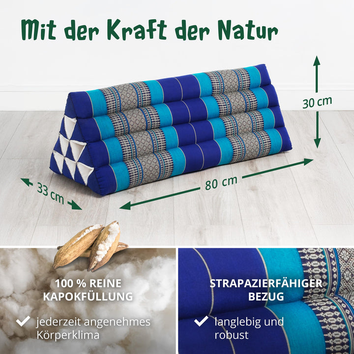 Dreieckskissen Kapok breit 80cm für Paare Outdoor Meditation - Bild 4