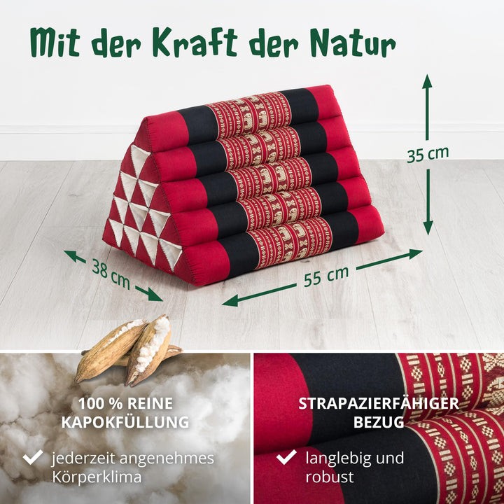 Dreieckskissen Kapok extrahoch 38x55x35cm für Garten und Balkon - Bild 4