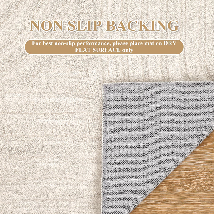 Kurzflor Teppich 3D-Optik 140x200 cm beige für Wohn- und Schlafzimmer - Bild 2