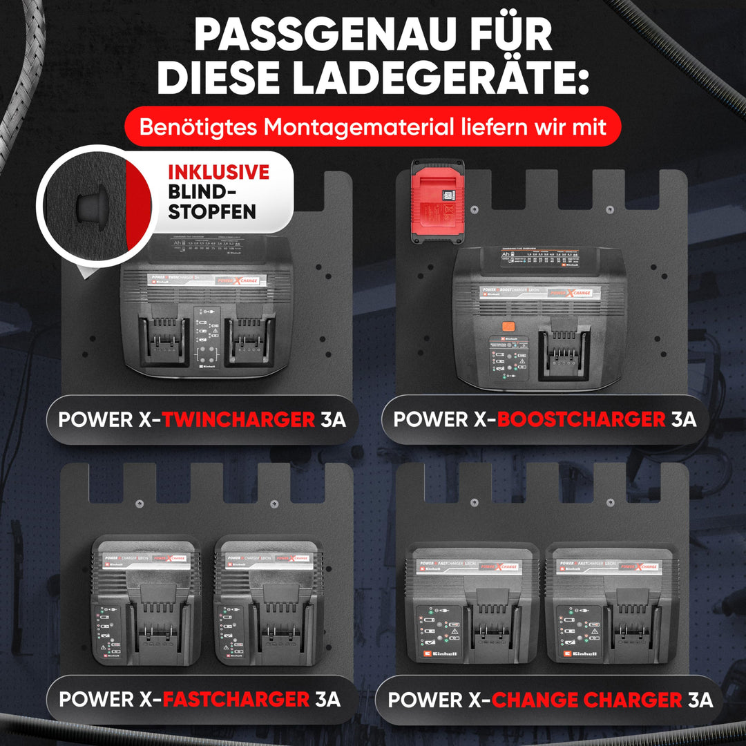 Wandhalterung Einhell Akku &amp; Ladegerät Schwarz Doppel 18V - Bild 3
