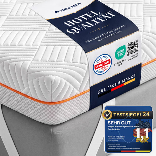 Matratzentopper 160x200 cm 7 cm Gel-Memory H2/H3 wendbar