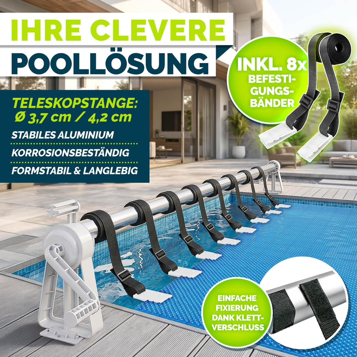 Pool Aufroller Teleskop Aluminium 1,05–6,15 m mit Thermometer - Bild 4