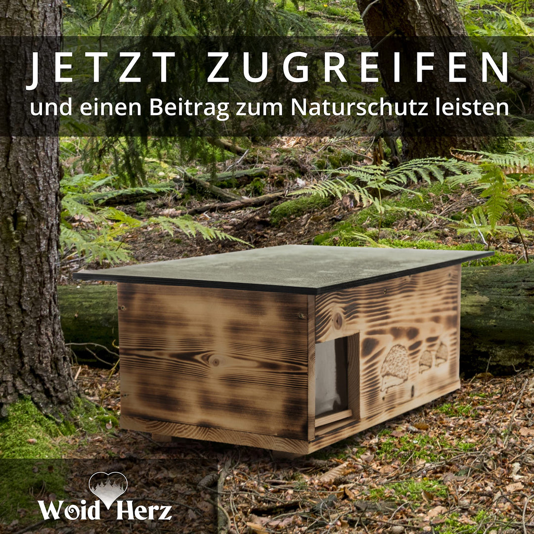 Igelhaus XXXL Vollholz 20mm mit Labyrintheingang und Rattenklappe - Bild 7