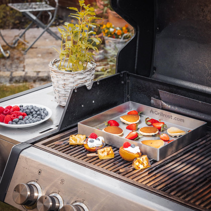 Grillplatte Plancha Edelstahl 3mm 30x25cm für Gas- und Holzkohlegrill - Bild 7