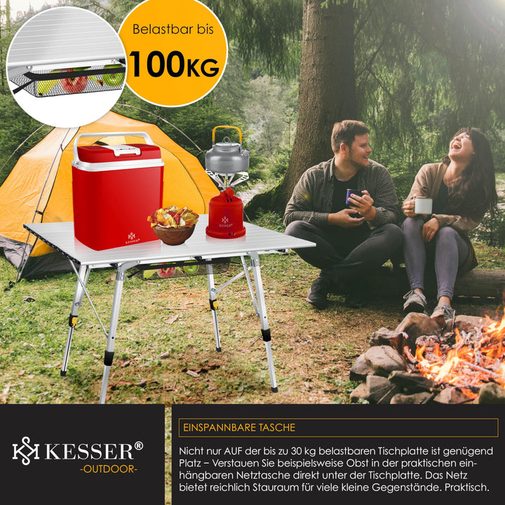 Campingtisch klappbar Aluminium 120x70cm höhenverstellbar bis 100kg - Bild 5