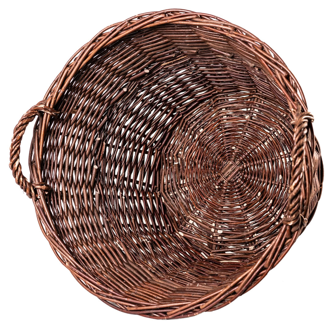 Weidenkorb handgeflochten Ø 50 cm für Kaminholz und Gemüse - Bild 3