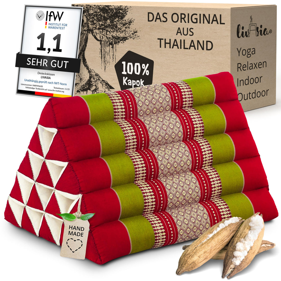 Dreieckskissen Kapok extrahoch 38x55x35cm für Garten und Balkon