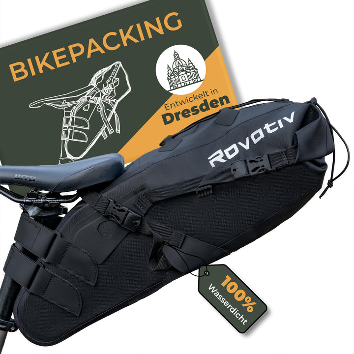 Bikepacking Satteltasche 10L wasserdicht für Gravelbike