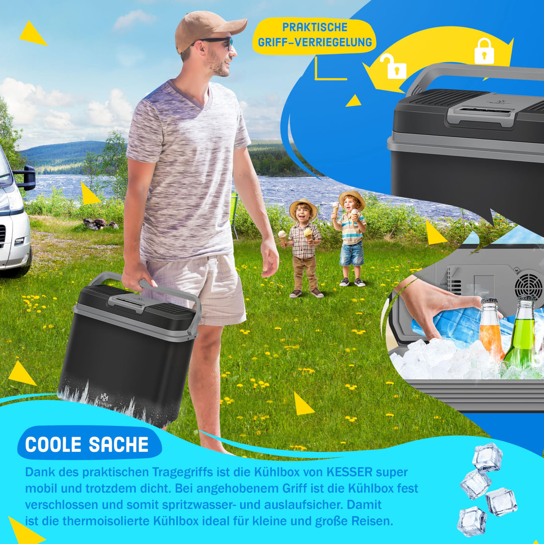Thermo-Elektrische Kühlbox 24 L Kühlen &amp; Wärmen 12V/230V für Auto Camping - Bild 3