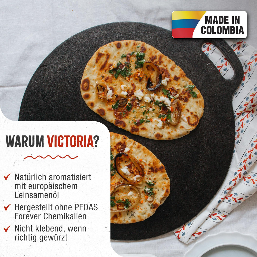 Gusseisen Grillplatte 38cm PTFE-frei für Induktion, Gas, Ofen - Bild 2