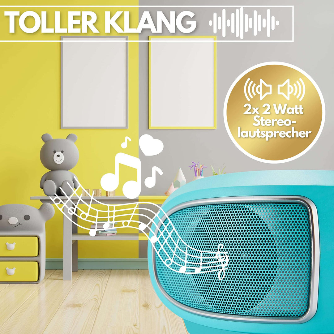 CD-Radio Boombox Kompakt mit FM, USB &amp; AUX in Grün - Bild 4