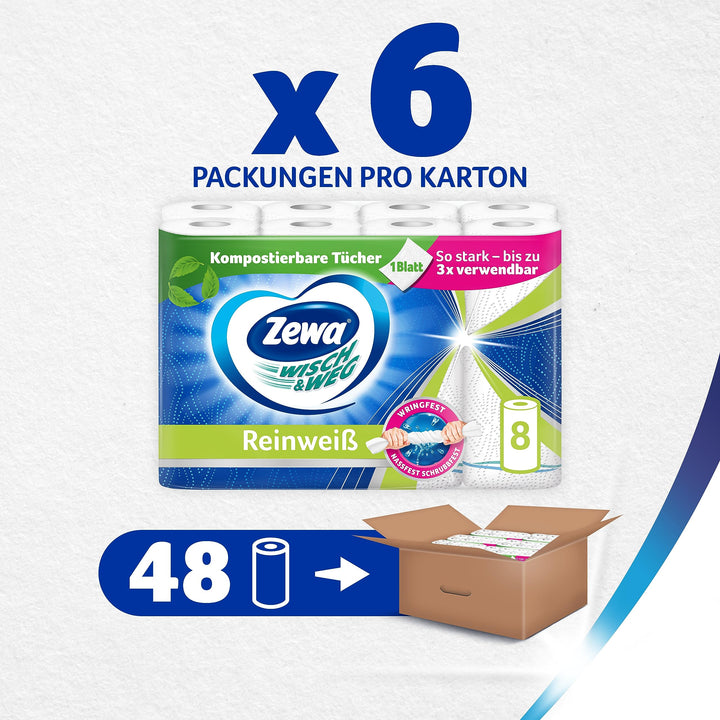 Küchenrolle weiss Power-X-Struktur saugstark 48 Rollen Grosspackung - Bild 2