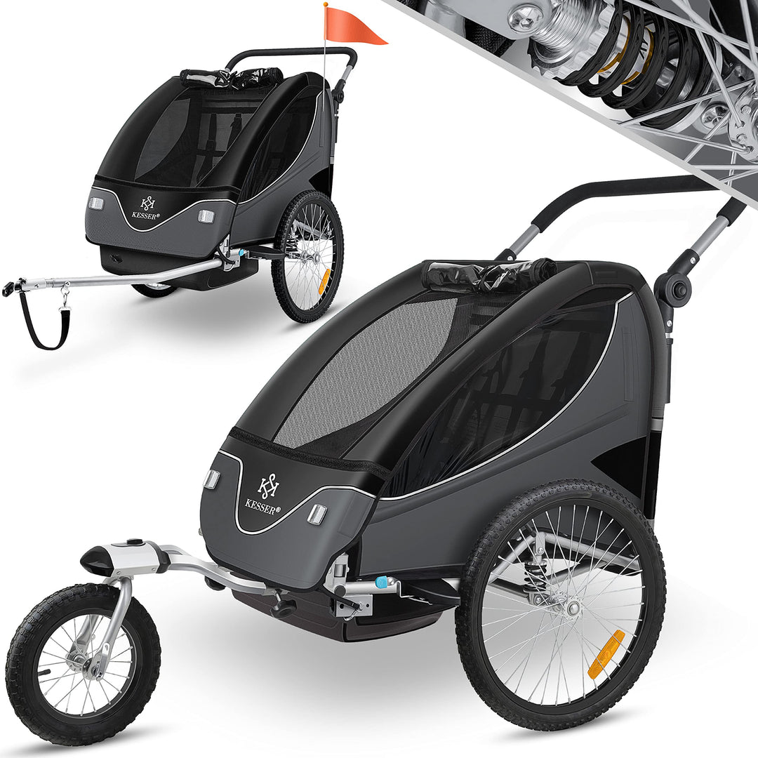 Fahrradanhänger 2-in-1 mit Jogger-Funktion für 1-2 Kinder bis 40 kg