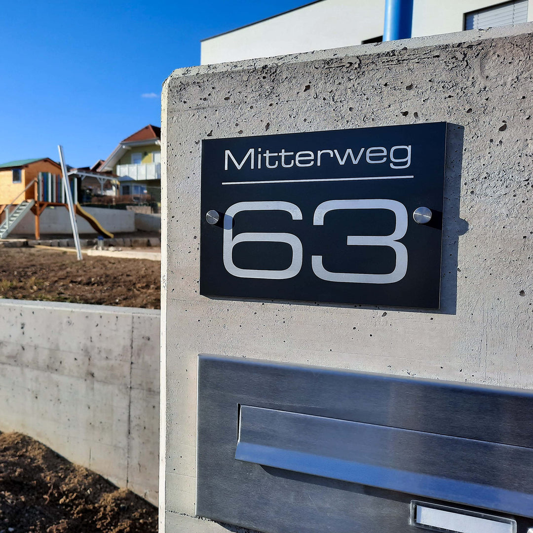 Hausnummernschild mit Gravur Anthrazit-Grau 250x175 mm individuell - Bild 7