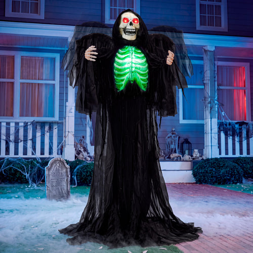 Animatronischer Sensenmann 160 cm mit Flügeln, Licht & Sound