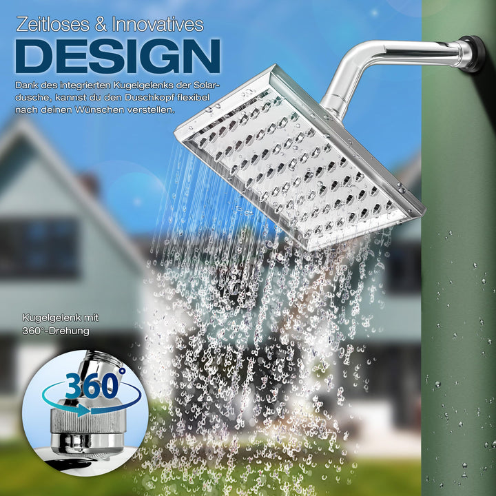 Solardusche 40 L mit Abdeckung schwarz/grün Gartendusche - Bild 5
