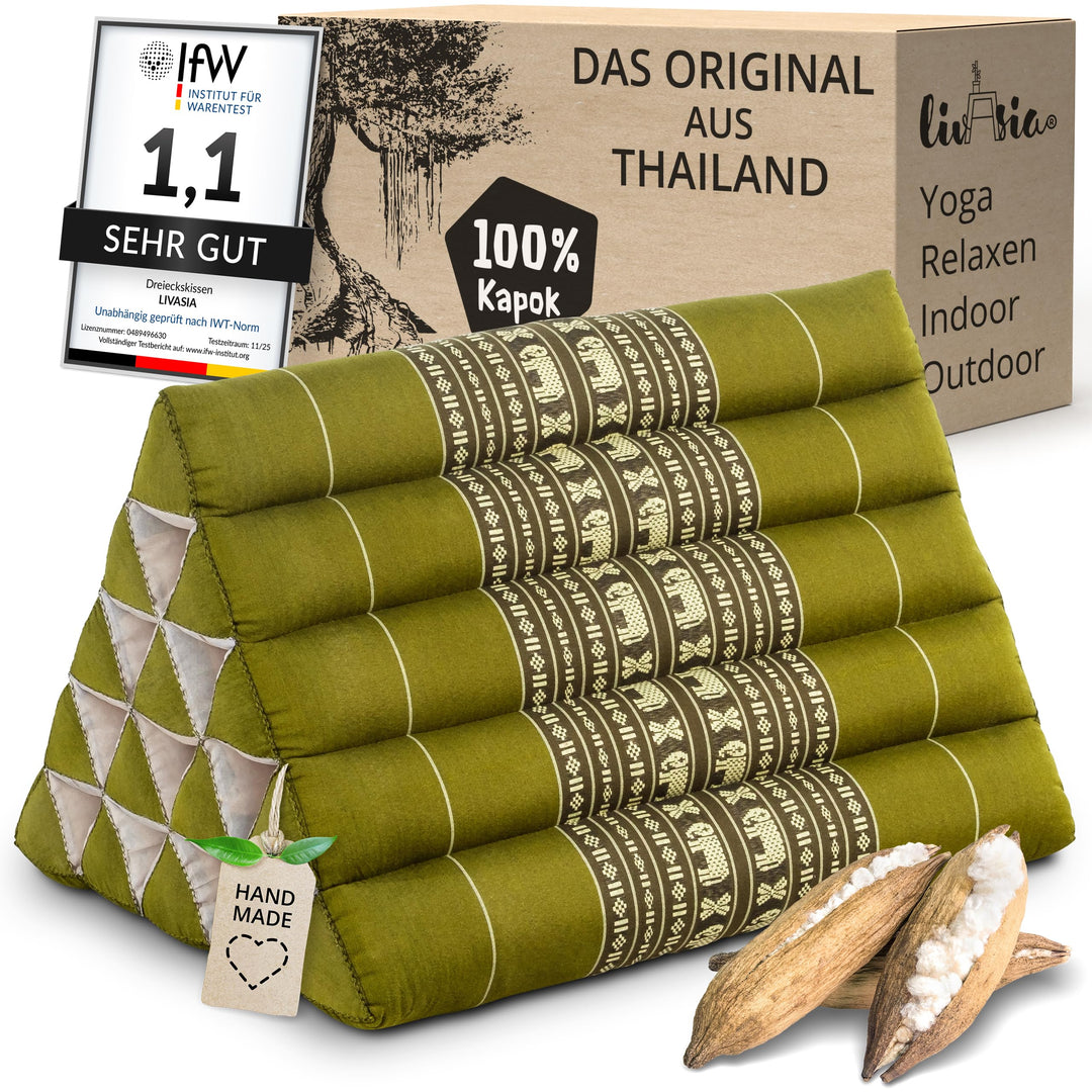 Dreieckskissen Kapok extrahoch 38x55x35cm für Garten und Balkon