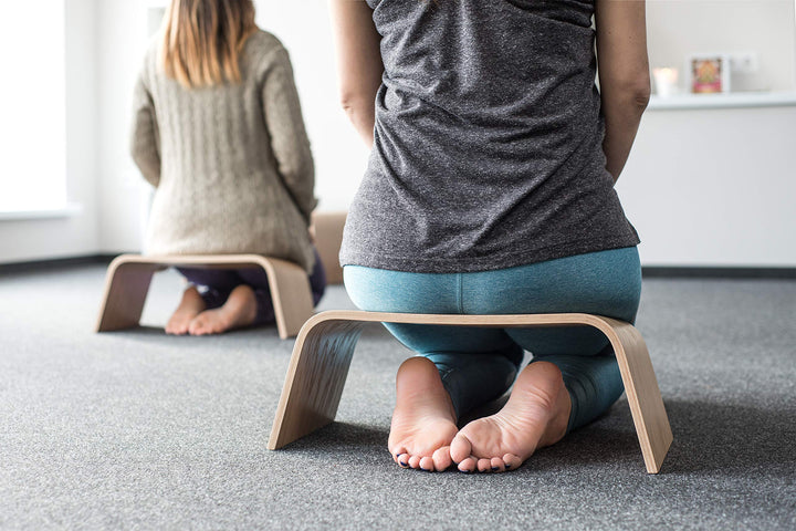Meditationsbank Holz Seiza-Pose Yoga Kniebank 52x22x20 cm - Bild 4