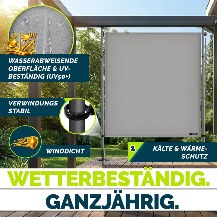 Senkrechtmarkise mit Klemmbefestigung &amp; Handkurbel 200x310 cm - Bild 6