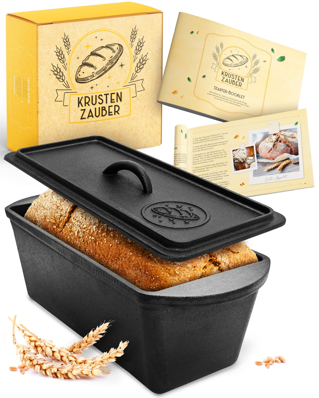 Brotbackform Gusseisen mit Deckel rechteckig 28 cm