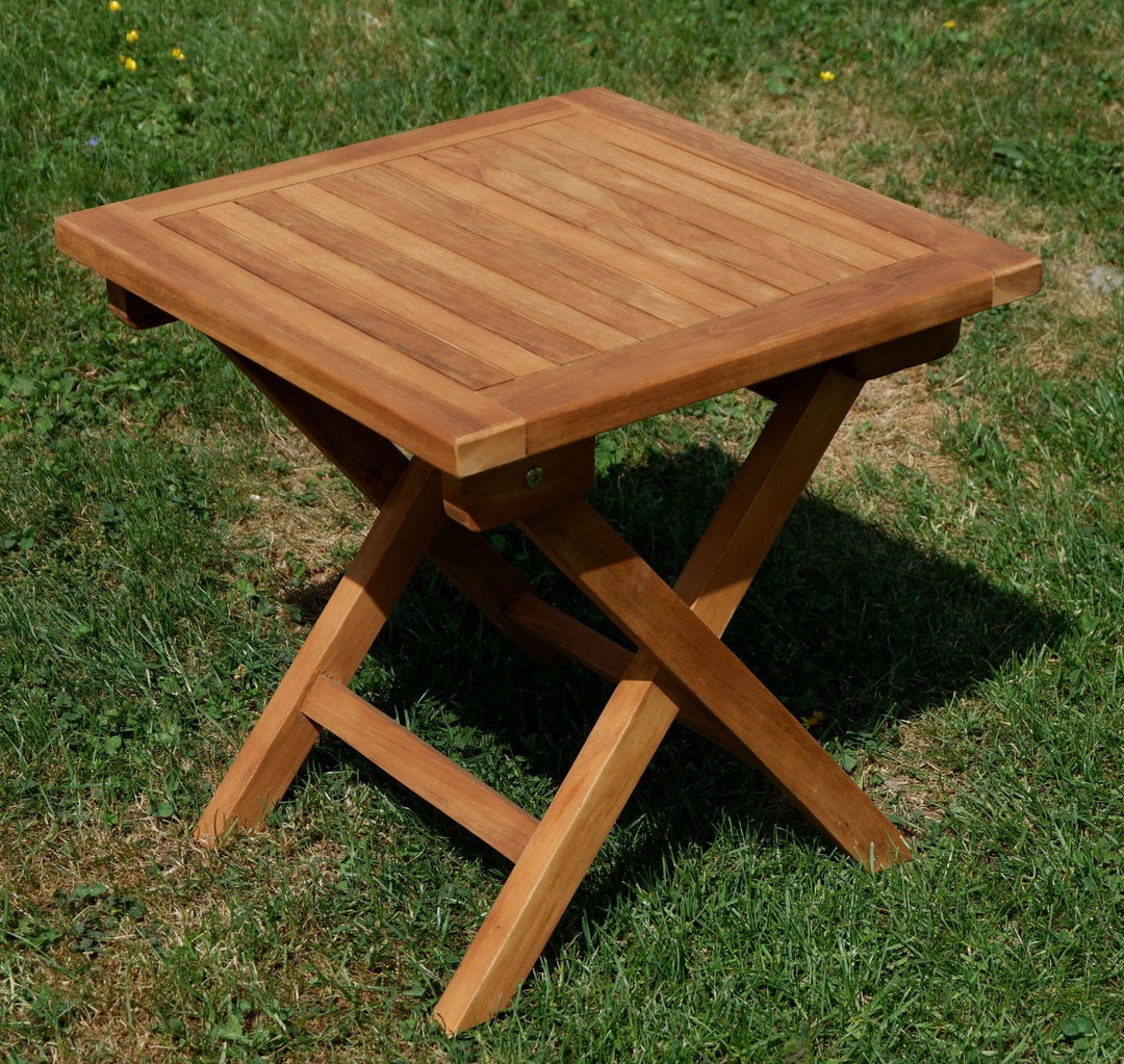 Klapptisch Teak Holz 45x45 cm Garten Beistelltisch klappbar - Bild 6
