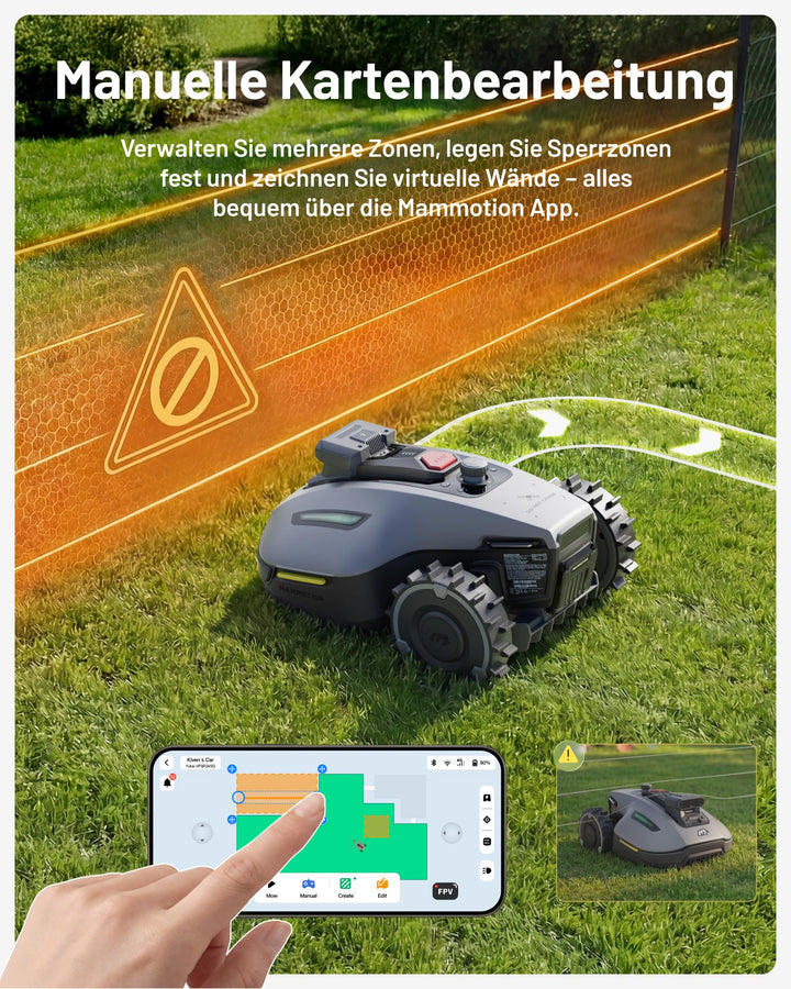 Mähroboter ohne Begrenzungskabel 3-Kamera KI bis 500 m² - Bild 4
