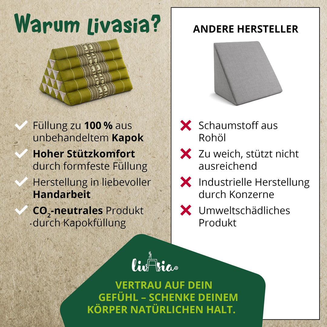 Dreieckskissen Kapok extrahoch 38x55x35cm für Garten und Balkon - Bild 6
