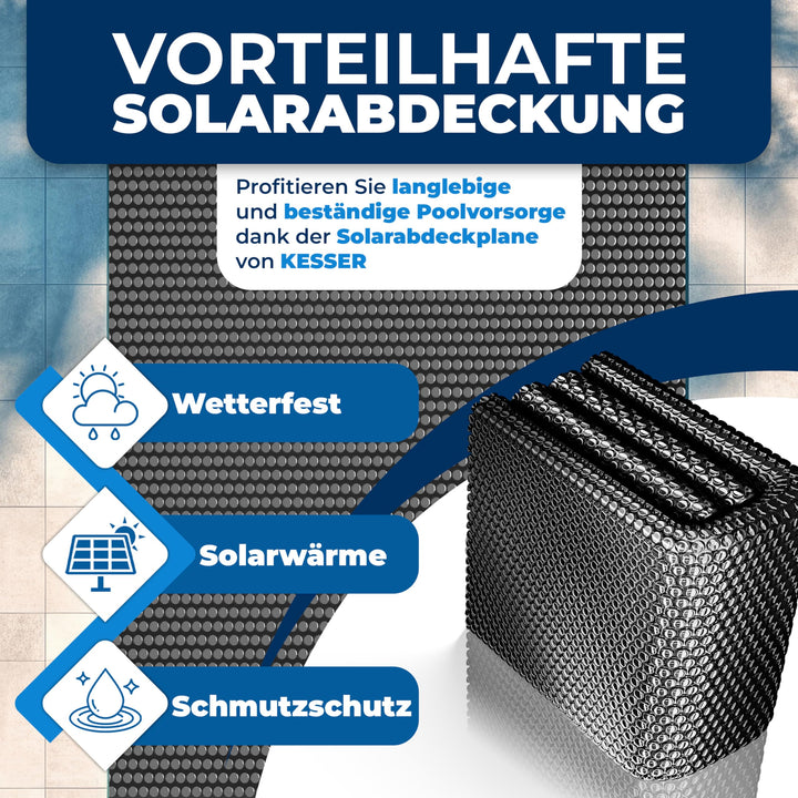 Pool Solarabdeckplane Rechteck 450x220cm 120µm zuschneidbar Schwarz - Bild 4