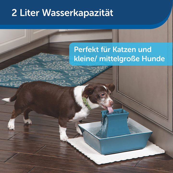 Katzentrinkbrunnen Keramik 2L mit Doppelwasserfall für Katzen - Bild 3