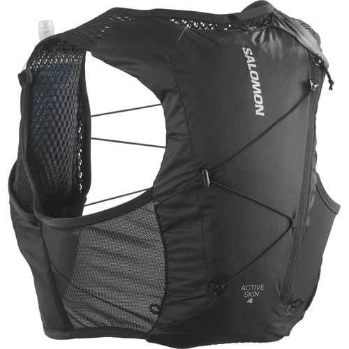 Trailrunning Vest 4L mit 2 Soft Flasks Unisex schwarz