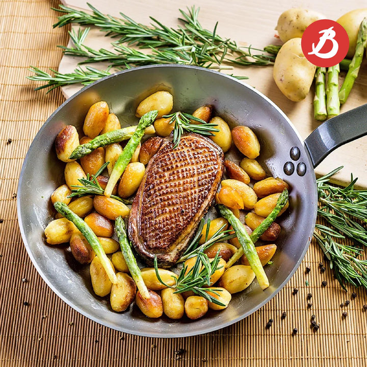 Grillpfanne Stahlblech 32 cm Induktion Lyoner Schliff - Bild 7